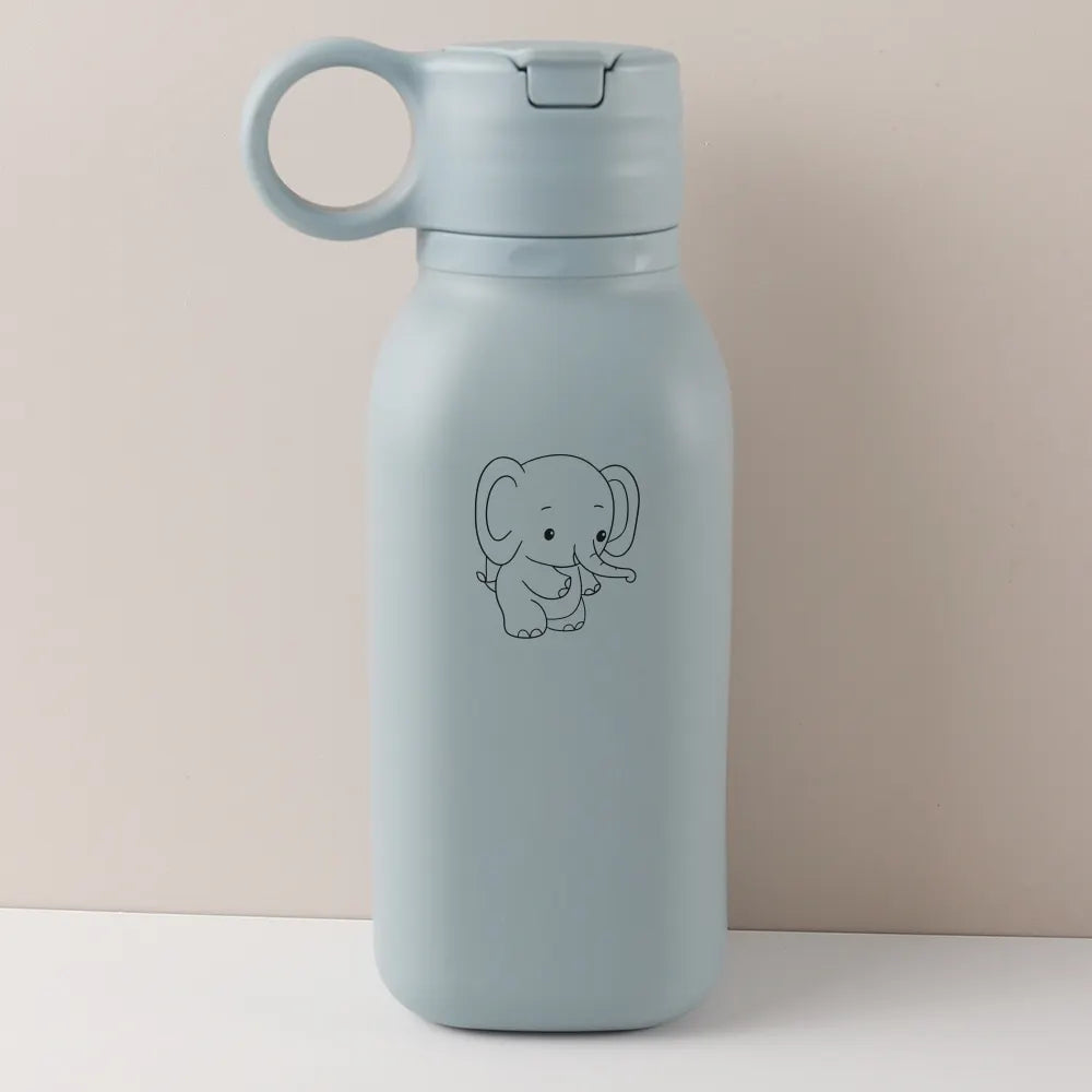 450ml Custom Name Silicone Straw Cup, Personalized Cartoon Pattern