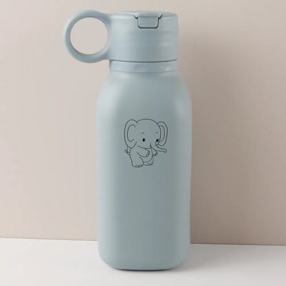 450ML Custom Name Silicone Straw Cup, Personalized Cartoon Pattern Water Bottle, Leakproof Sports Water Bottle for Kids Adults