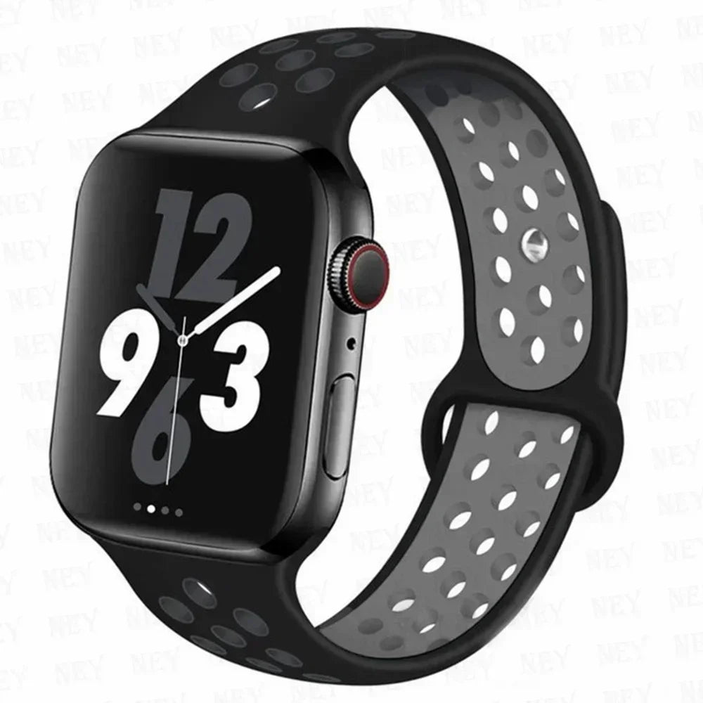Silicone Sport Straps For Apple Watch 10 Band 45mm 44mm Ultra2 49mm 38/40mm 41mm 42 46mm Bracelet iWatch Series 8 7 6 4 5 3 9 SE