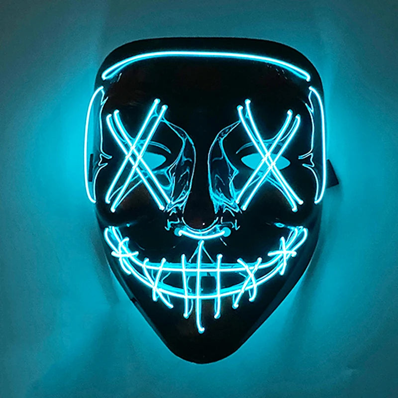 1 pcs Attractive Neon EL Wire Mask  More Colors For Choice Luminous LED Purge Mask Adult Cosplay Prop For Night Glow In The Dark