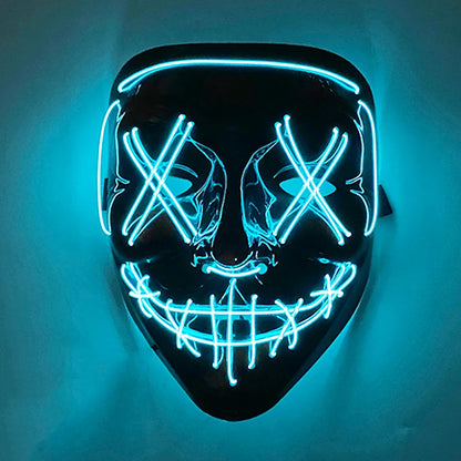 1 pcs Attractive Neon EL Wire Mask  More Colors For Choice Luminous LED Purge Mask Adult Cosplay Prop For Night Glow In The Dark