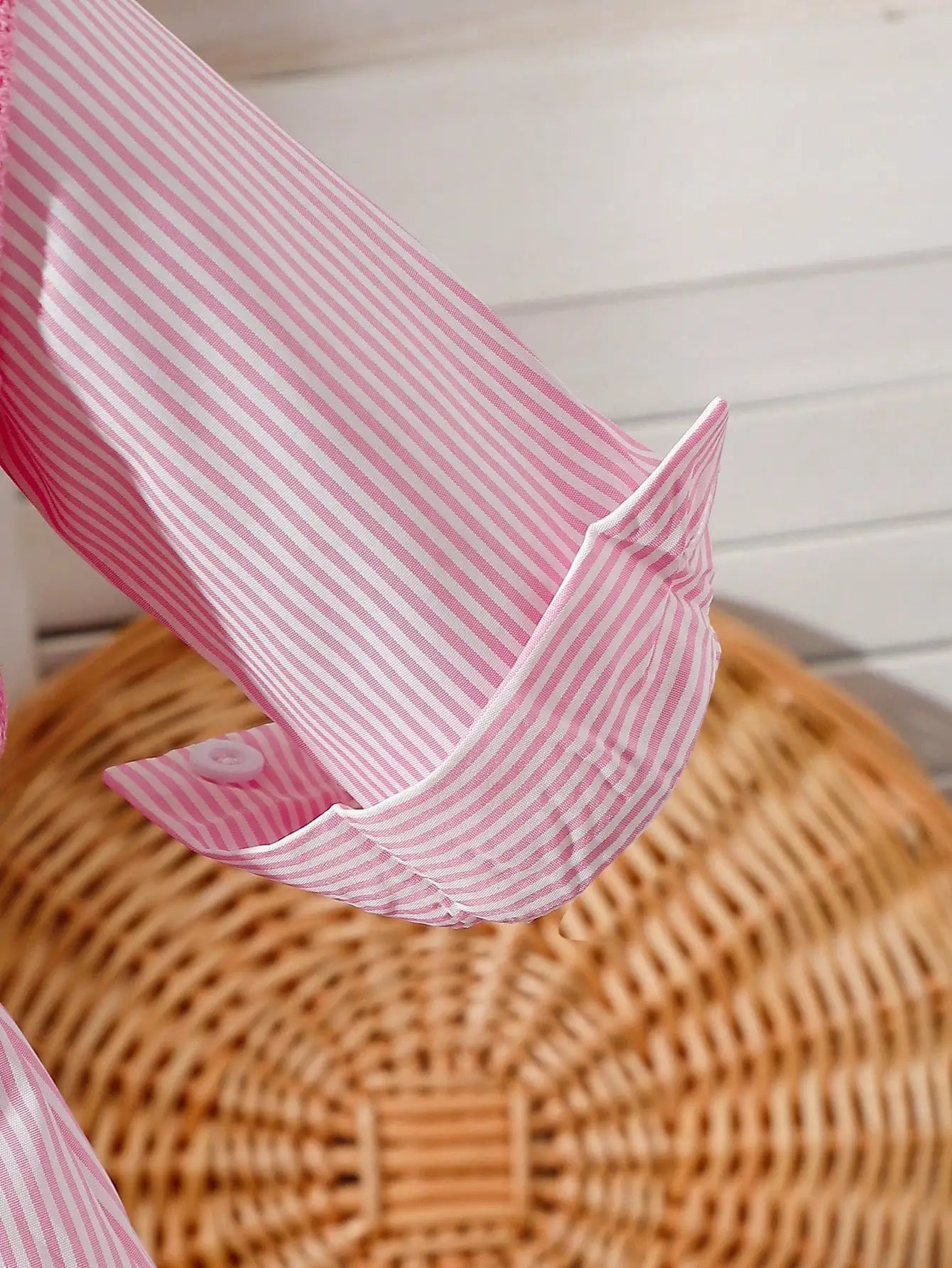Two-piece baby girl embroidered vest and striped long-sleeved shirt dress for daily casual wear, versatile for spring and summer