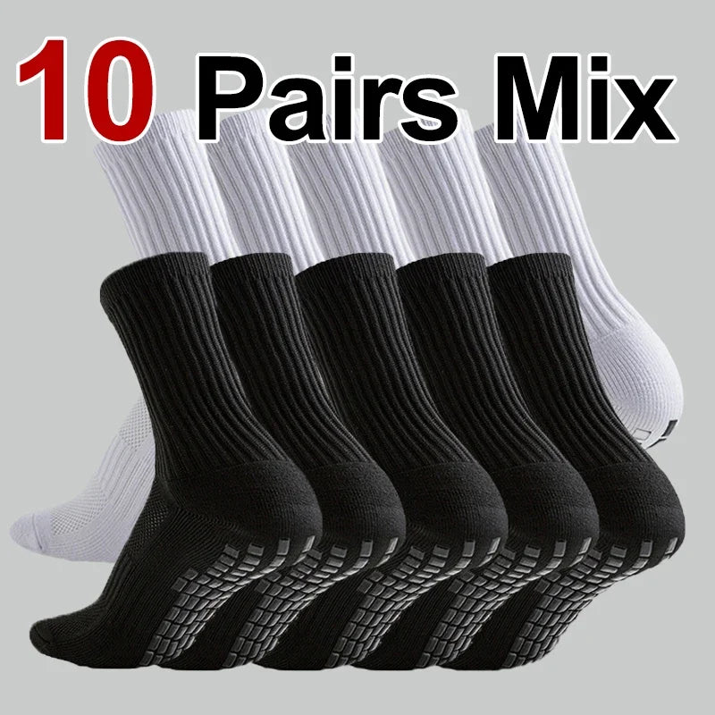 1/4/10 Pairs Neutral Anti Slip Football Socks Spring Summer Absorbing Sweat Breathable Basketball Running Leisure Sports Socks