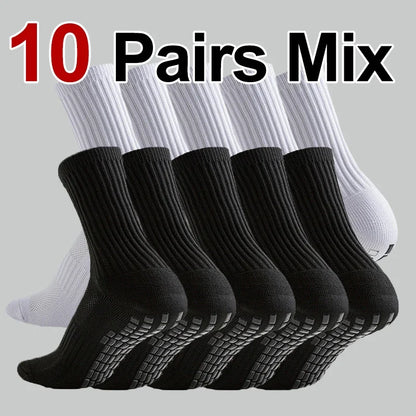 1/4/10 Pairs Neutral Anti Slip Football Socks Spring Summer Absorbing Sweat Breathable Basketball Running Leisure Sports Socks