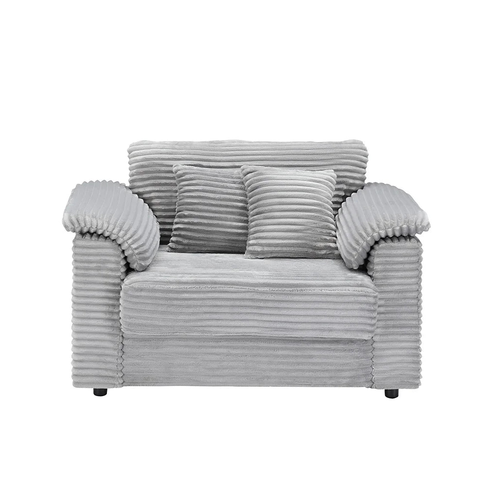 47.24-Inch Corduroy Armchair Storage Ottoman Set Single Sofa Equipped With USB Interface Suitable for Living Room Bedroom