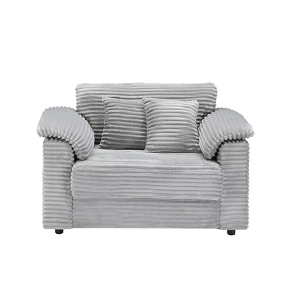 47.24-Inch Corduroy Armchair Storage Ottoman Set Single Sofa Equipped With USB Interface Suitable for Living Room Bedroom