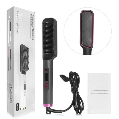 Electric Hot Comb Straight Hair Straightener Comb Straightening Brush Negative Ion Multifunctional Anti-Scalding Styling Tool