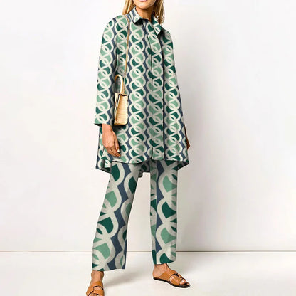 Long Sleeve Turn Down Collar Casual Outfits Ladies Button Tops Wide
