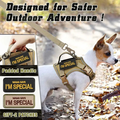 1PC Tactical Dog Harness with Handle, Reflective Military Vest for Small Dogs, Outdoor Training & Walking