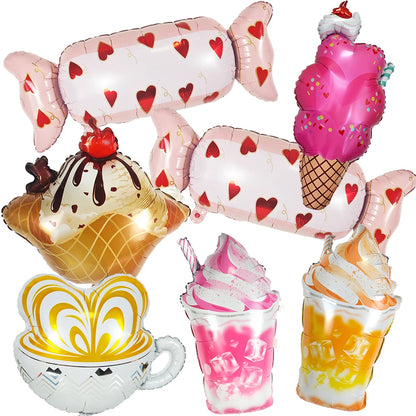 Ice Cream Balloons Sweet Candy Balloon Ice Cream Shaped Balloons for Summer Beach Birthday Baby Shower Party Decoration