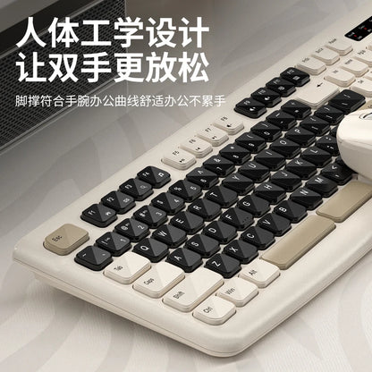 Ks Bluetooth Keyboard and Mouse Combo，Full Size Wireless Dual-Mode Connection，Low-Noise Keys for Desktop/Laptop