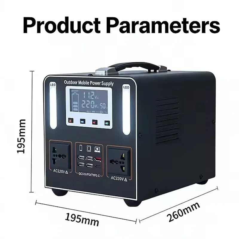 500W 220V Portable Power Station 500Wh 461Wh Solar Generator Emergency Power Bank Power Supply for Home Outdoor Camping Stall