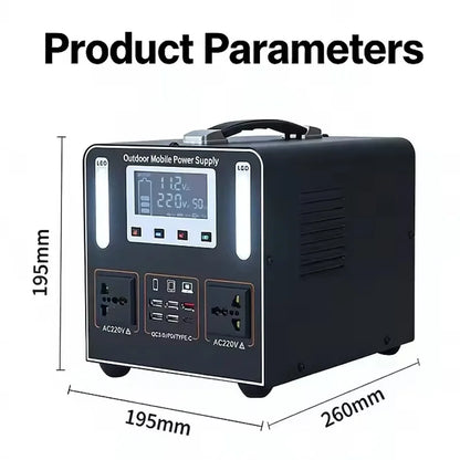 500W 220V Portable Power Station 500Wh 461Wh Solar Generator Emergency Power Bank Power Supply for Home Outdoor Camping Stall