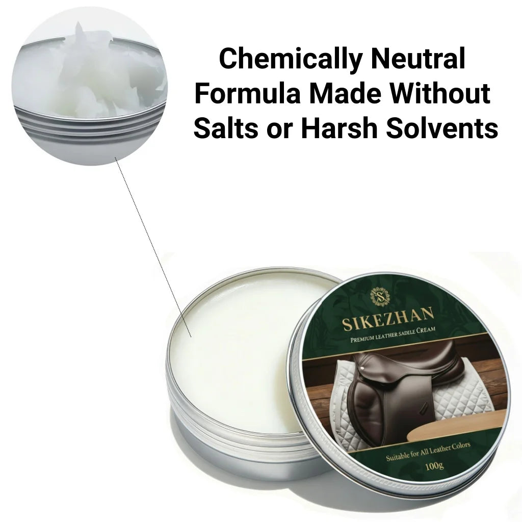 Premium Leather Saddle Cream - Anti-Crack & Waterproof Conditioner for Equestrian Tack, Horse Saddles, Bridles, Boots