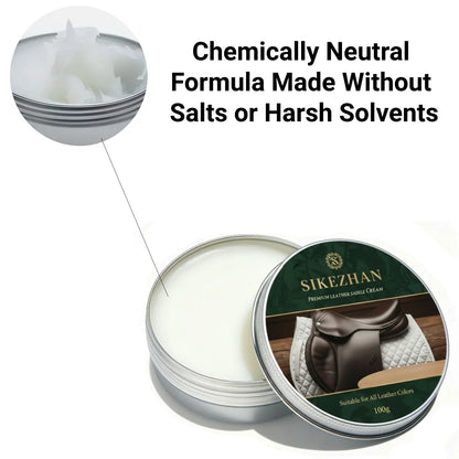 Premium Leather Saddle Cream - Anti-Crack & Waterproof Conditioner for Equestrian Tack, Horse Saddles, Bridles, Boots