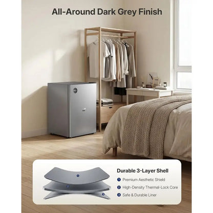 Compact Single Door Mini Refrigerator with 7 Adjustable Shelves, Ideal for Dorms or Small Spaces, Silver