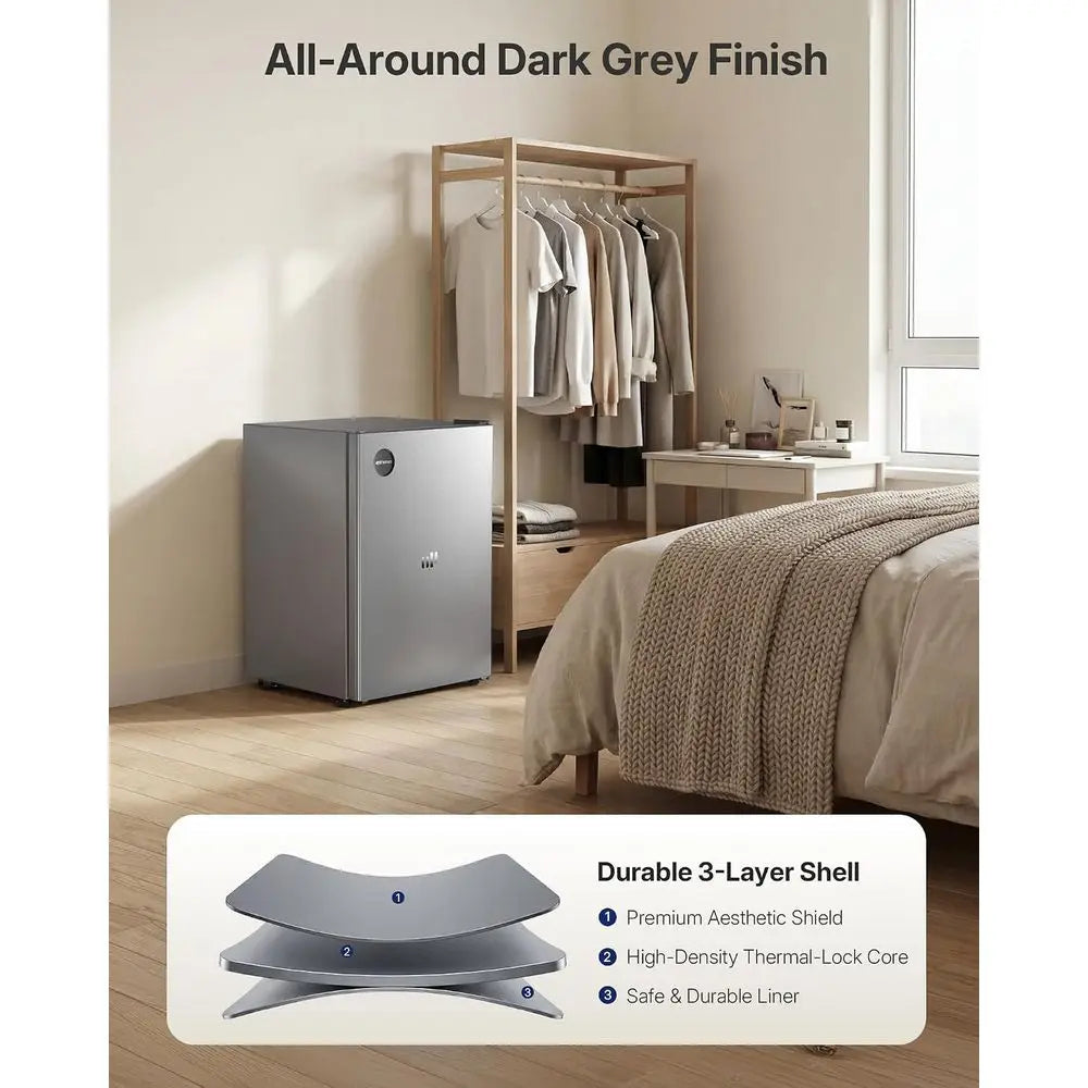 Compact Single Door Mini Refrigerator with 7 Adjustable Shelves, Ideal for Dorms or Small Spaces, Silver