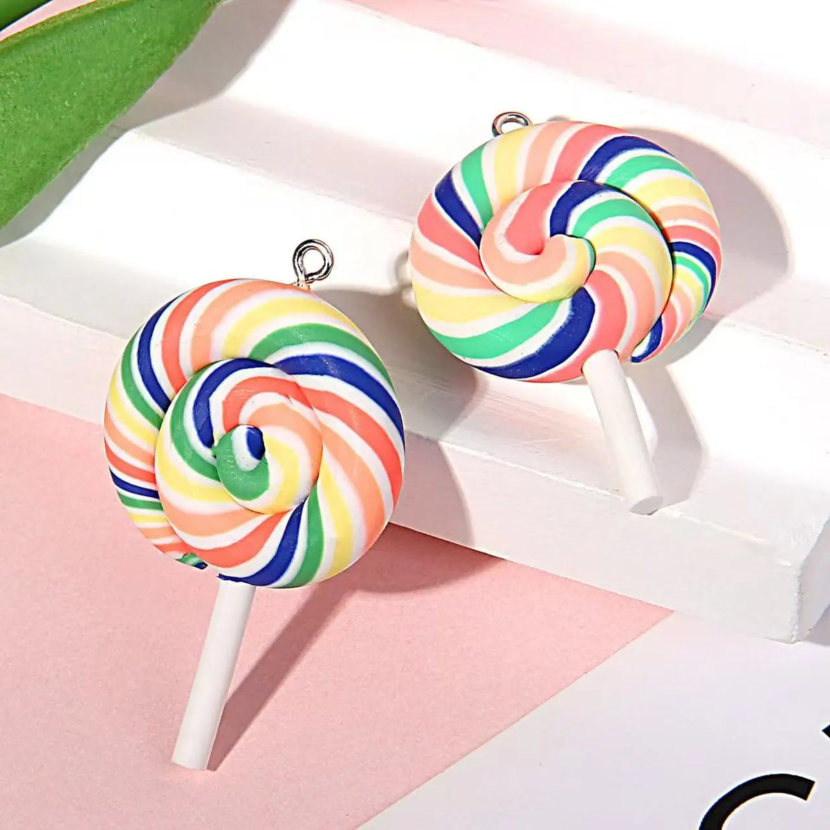 10pcs Cute Lollipops Pretend Play Food Pendants Crafts DIY Handmade Jewelry for Earring Necklace Keychain