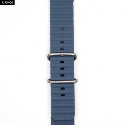 URVOI Ocean Band for Apple Watch Ultra 4 3 2 Strap Series 12 11 10 SE Sport Band for iWatch Silicone Wristband Black Buckle 49mm