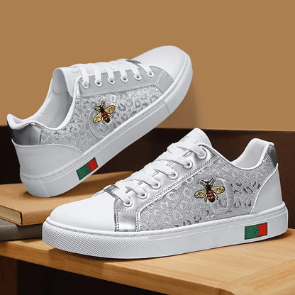 Golden silver Coiffeur man casual shoes flats embroidery on running shoes mens designer shoes sneakers luxury walking tennis