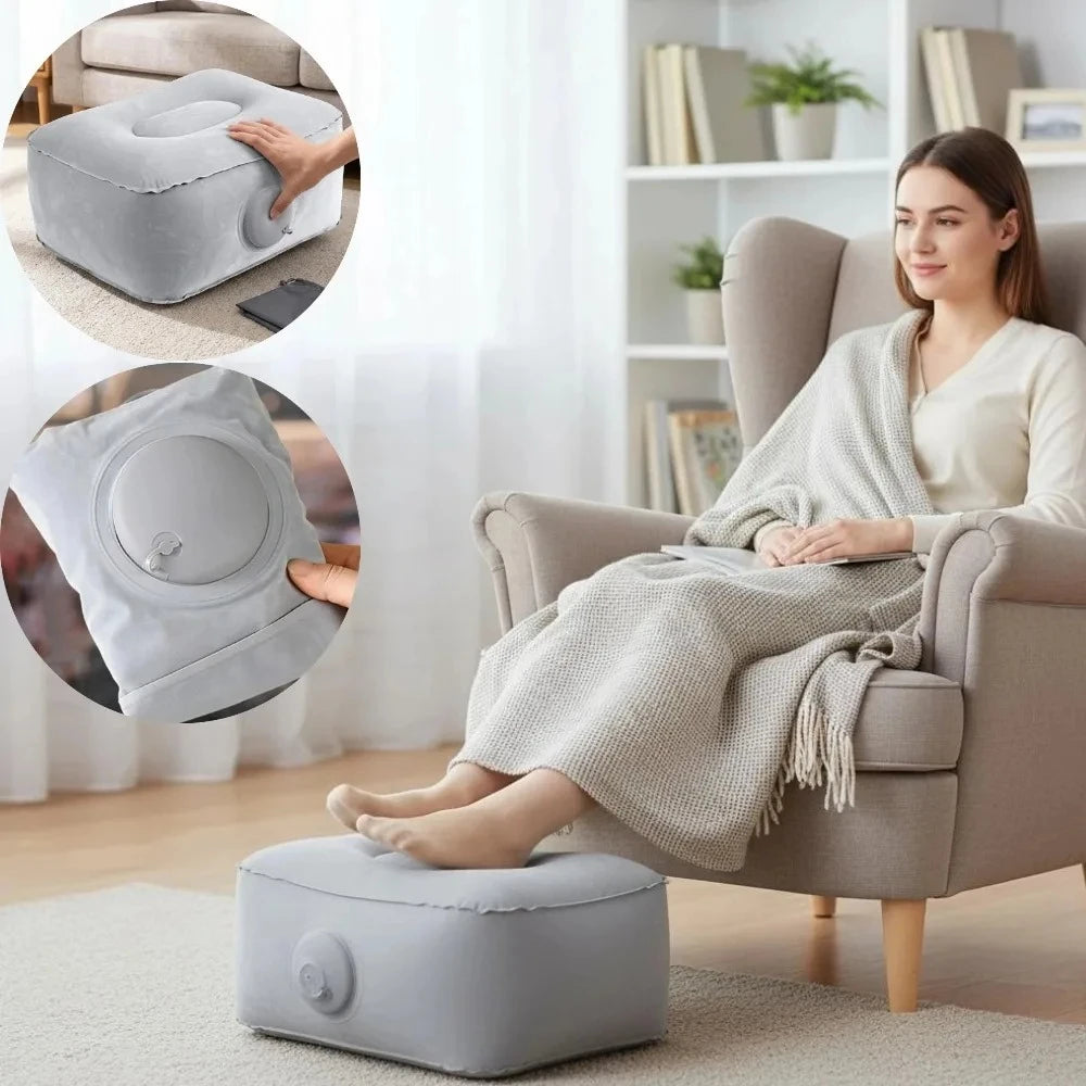 Inflatable Footrest Pillow PVC Foot Rest Air Pillow Cushion for Travel Office Home Leg Up Relaxing Feet Tools Under Desk