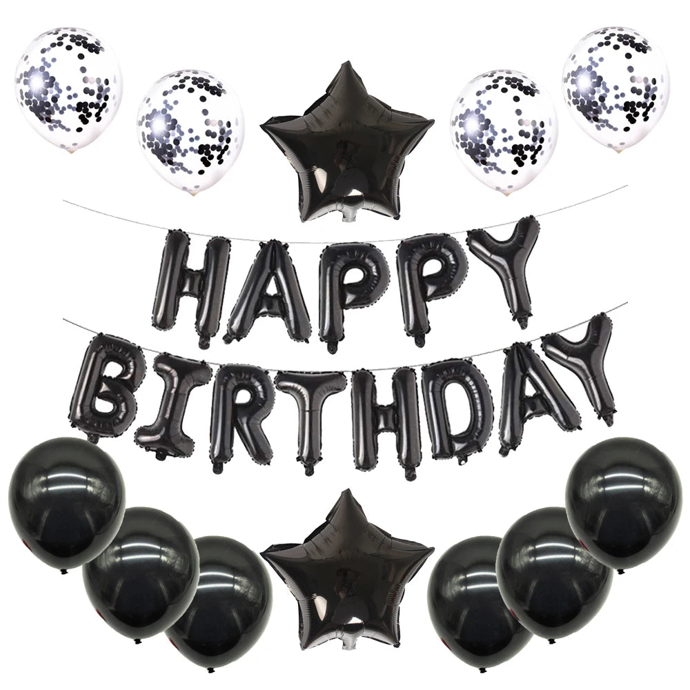 16inch Happy Birthday Decoration Balloons Pink Blue Letter Foil Ballons Set Birthday Party Decor Air Globos Balony Anniversaire