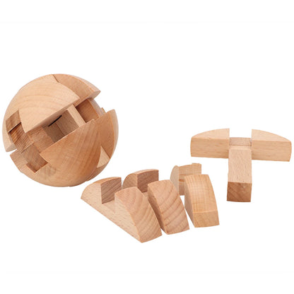 Wooden Children Intelligent Puzzle Ball Lock Building Block Educational Toy