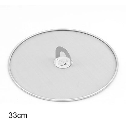 Stainless Steel Oil Proof Mesh,Easy Clean Splatter Guard for Frying Fish Meat,Oil Splatter-Screen with Grip Handle for Kitchen
