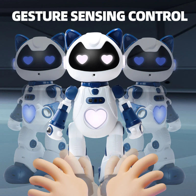 Hot RC Intelligent Robot Cat Toy Gesture‑Sensor Programmable Robot With Spray Smoke LED Light Sing Dance Play Piano Sliding