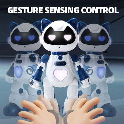 Hot RC Intelligent Robot Cat Toy Gesture‑Sensor Programmable Robot With Spray Smoke LED Light Sing Dance Play Piano Sliding