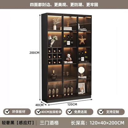 Mini Wine Cabinet Coffee Bar Cabinet for Living Room Home Decor Liquor Display Storage Furniture Wooden Beverage Cooler with
