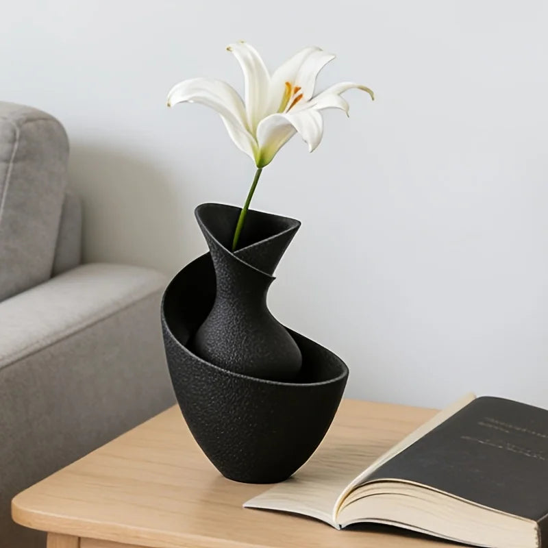 Minimalist Nordic Vase, Light Luxury Tabletop Ornament, Art Flower Arrangement Decor for Entryway Living Room