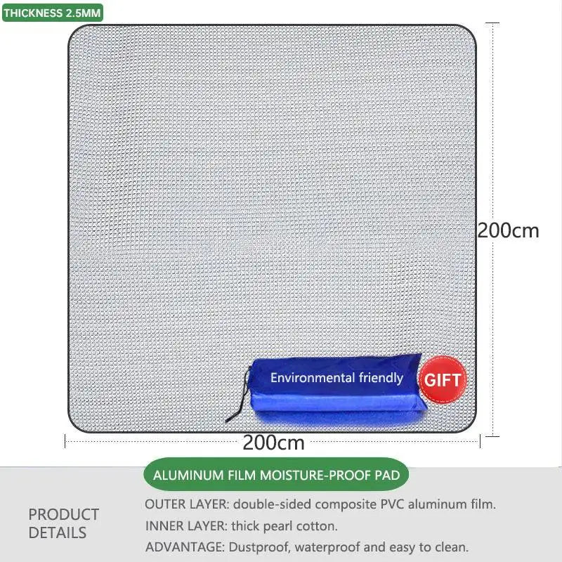 Outdoor Camping Foam Foil Mat Portable Moisture-proof Pad Picnic Beach Mat Aluminum Insulation Sleeping Pad Camping Supplies