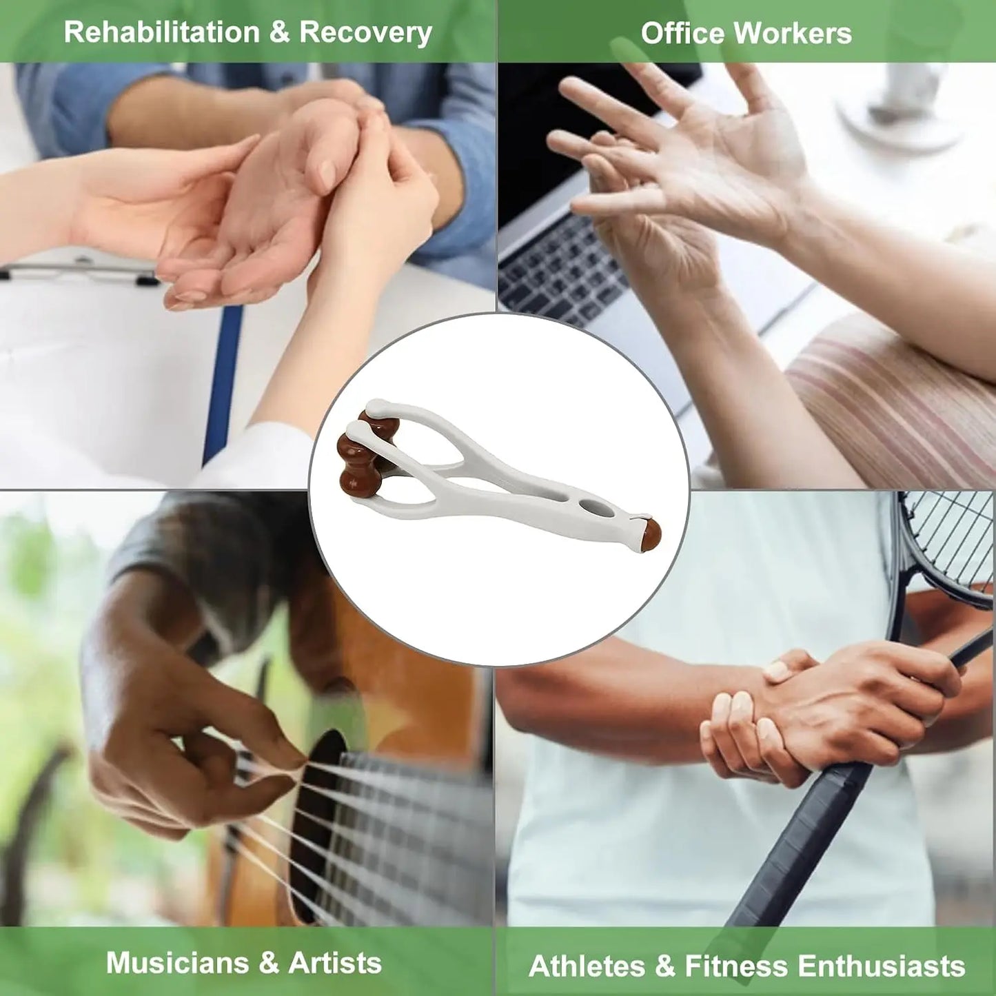 Finger Massager Solid Wood Finger Massage Roller Joint Massage Roller Acupoint Meridian 360 Roller Finger Massager Promote Blood