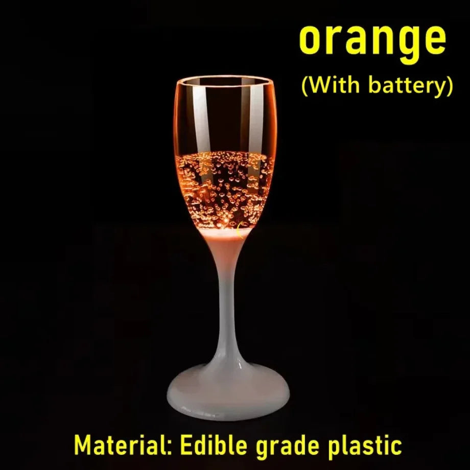 Colorful Flash Plastic Wine Cup 120ml LED Glowing Champagne Liquid Goblet, Wedding Banquet Bar Nightclub Party Supplies