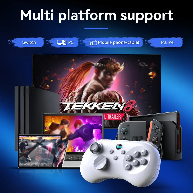 Y04 Game Controller 6-key Fighting Game Controller with Adjustable Height Hall Joystick Supporting PC/IOS/Switch/Android