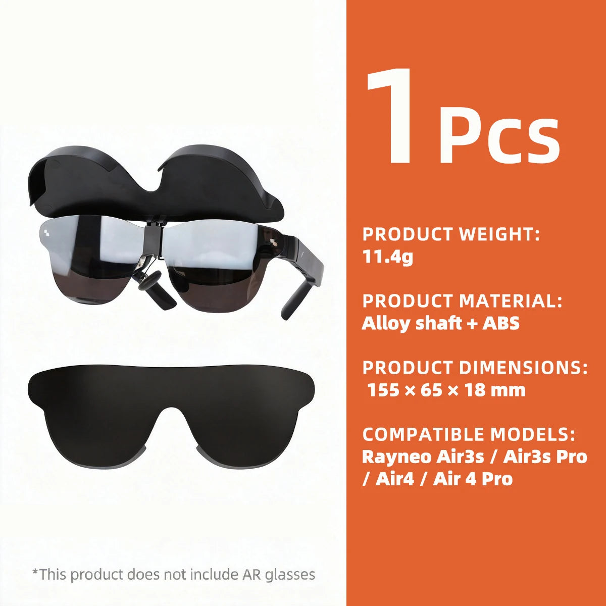 Fonken Lens Hood For RayNeo Air3/Air3s Pro/Air4/Air 4 Pro Glasses Immersive Experience Flip Up Light Shield Cover