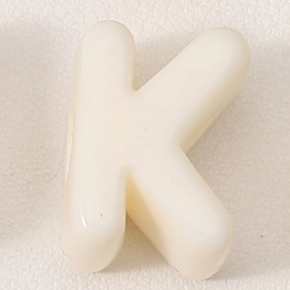 20pcs Beige Acrylic Large Hole Letter Loose Beads DIY Necklace