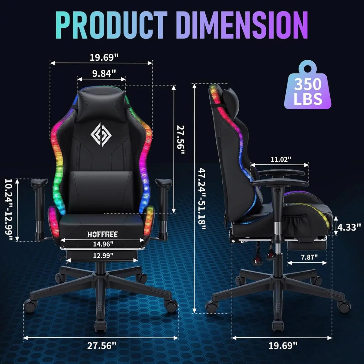 #LED Gaming Chair for Kids Reclining Gaming Chairs for Teens 8-15 Computer Chair with RGB Lights Kids PC Game Chair, Customized