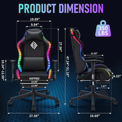 #LED Gaming Chair for Kids Reclining Gaming Chairs for Teens 8-15 Computer Chair with RGB Lights Kids PC Game Chair, Customized
