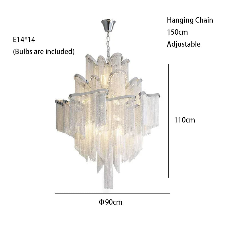 Luxury Tassels Led Pendant Lights New Gold Lustres Hanging Lamps For Ceiling Modern Decoration Home Decor For Bedroom Chandelier