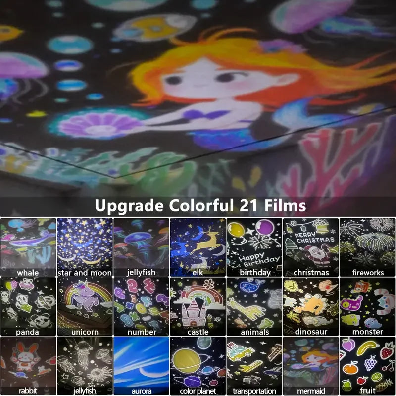 21 in 1 Crown Galaxy Projector Night Light 360° Rotating USB Dimming Starry Sky Projector for Kids Bedroom Room Decoration