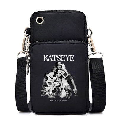 Funny Katseye Hip Hop Small Shoulder Bags Women Men Harajuku Katseye Mini Mobile Phone Bags 2026 New Purses Crossbody Bags Gifts