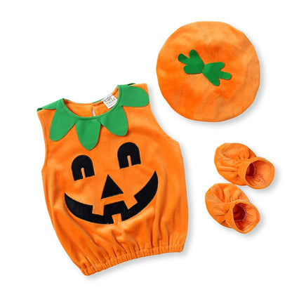 2026 Baby Halloween Rompers Infant Pumpkin Costume Newborn Cosplay 3pcs Onesie Suit New BornParty Clothing Suit