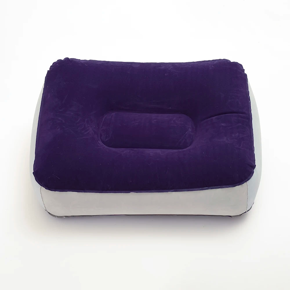 PVC inflatable flocking car foot mat outdoor elevated foot bath massage leisure foot pillow, matched with leak repair patch