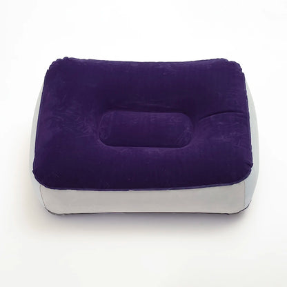 PVC inflatable flocking car foot mat outdoor elevated foot bath massage leisure foot pillow, matched with leak repair patch