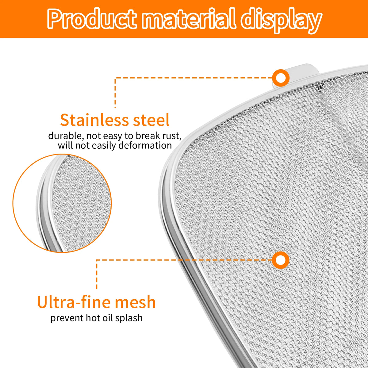 1/2Pc Stainless Steel Fine Mesh Splatter Shield Oven Grill Rack Air Fryer Basket For Ninja Foodi AG300 AG300C AG301C AG302 AG400