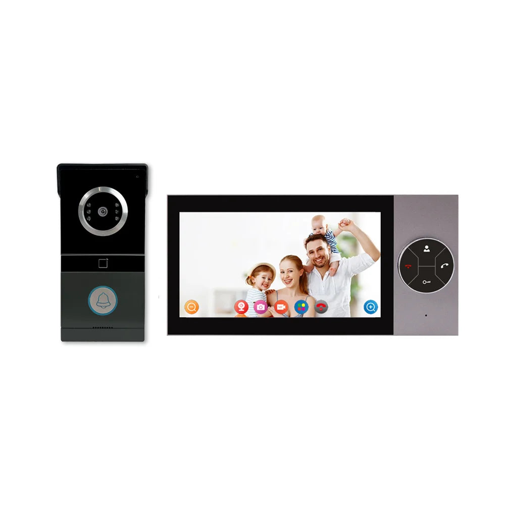Tuya Smart 7 Inch HD Video Intercom System with 1080p Night Vision, Door Bell Camera with Move Detection & Remote Access