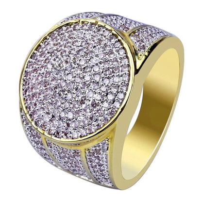 European and American Trendy Inlaid Crystal Women Men's Rings Banquet Fashion Business Ring Jewelry
