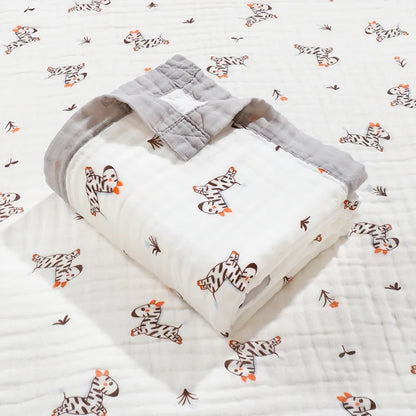 Baby Blankets 6 Layers 100% Cotton Gauze Breathable Infant Wrap Soft Absorbent Newborn Swaddle Blankets Cartoon Baby Bath Towel